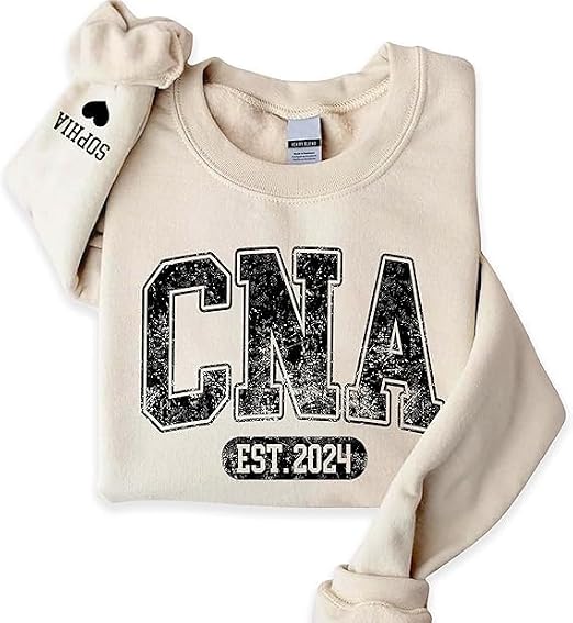 KATIX Personalized Certified Nurse Assistant Crewneck Sweatshirt, Custom CNA Nurse Shirt, CNA Nurse Gift, Custom CNA Sweater Multi