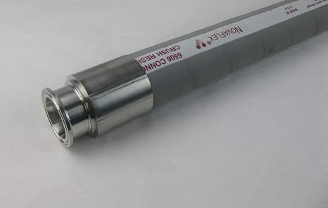 1" Novaflex 6300 Sanitary Suction and Discharge Hose Assembly with Westco Sanitary Fittings - 7ft. Length