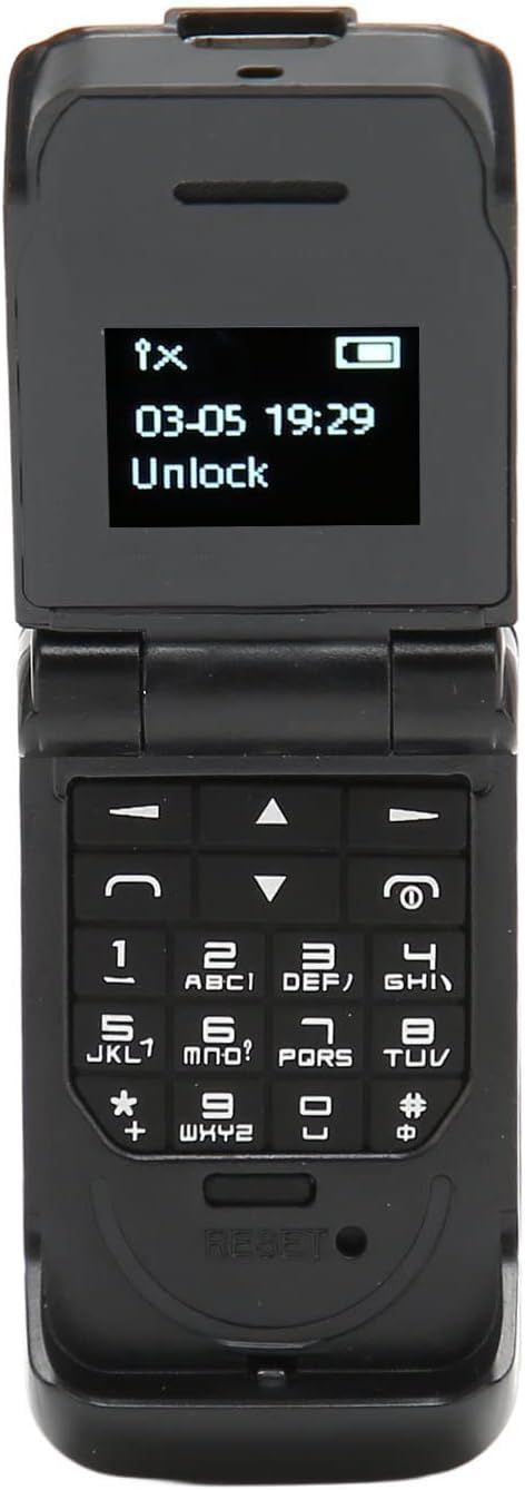 Pomya Seniors Flip Cell Phone, 2G GSM Mini Easy to Use Mobile Phone for Elderly Kids, Big Buttons Volume, 0.66 Inch OLED Screen, 32+64MB, 300mAh Battery Bluetooths (Black)