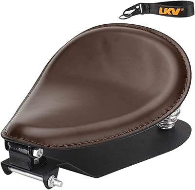LKV 12.2 Motorcycle Drive Solo Seat with Seat Base Plate Mounting Bracket Kit Replacement for Harley 883 1200