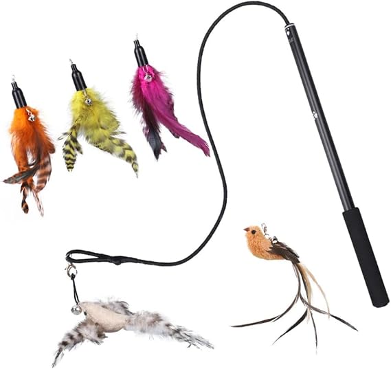 1Set Creative Cat Teasing Rod Replacement Heads Interesting Teasing for Cats and Dogs Keeps Engaged and Stress for Indoor Play