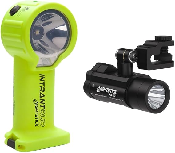 Nightstick XPP-5564GX Intrant Duo Intrinsically Safe Turbo Dual-Light Angle Light NSP-4640B ForgeTM Helmet-Mounted Multi-Function Flashlight
