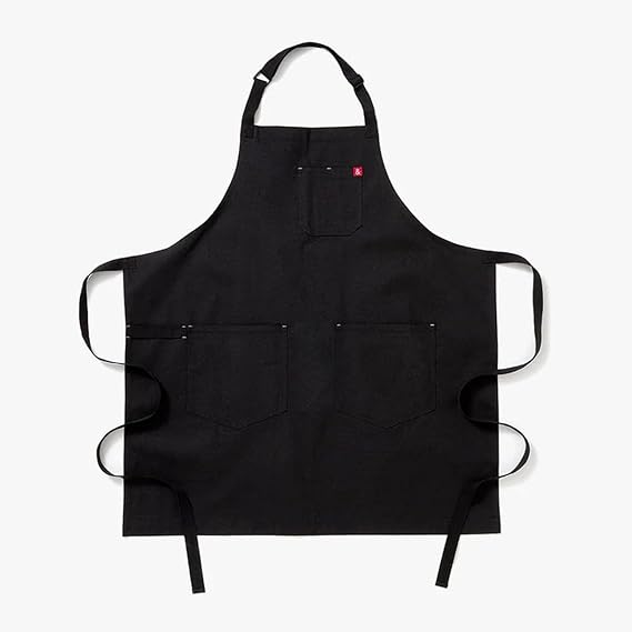hedley & bennett Essential Apron - Professional Chef Apron with Pockets & Adjustable Bib Strap for Cooking & Grilling