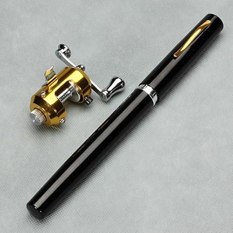G Ganen 38inch Mini Portable Pocket Aluminum Alloy Fishing Rod Pen Great Gift