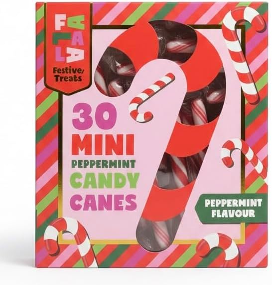 Mini Candy Canes- 30pcs Individually Wrapped with Bursting Peppermint Flavor. A Great, Sweet Takeaway for Holiday Parties and Gatherings.