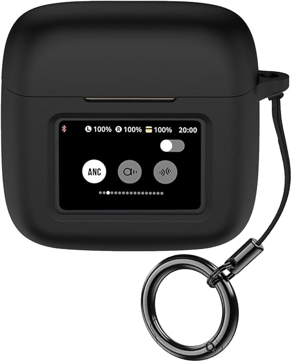 Case for JBL Tour PRO 3 Silicone Protective, Soft, Comfortable, with Hook (Black)