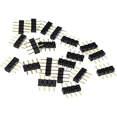 SIM&NAT 20 PCS 4 Pin Male Connector Connecter for 3528 5050 SMD RGB Led Strip Lighting