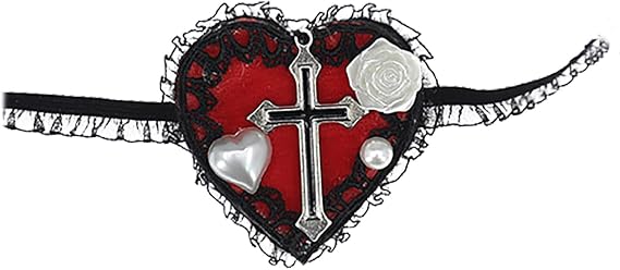 MioCloth Novelty Heart Shape Eye Patch Halloween Costume Vintage Gothic Cross Eye Patch Single Eye Mask