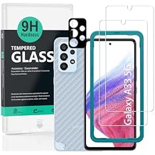 Ibywind Screen Protector For SamSung Galaxy A33 5G (6.4 Inches),with 2Pcs Tempered Glass,1Pc Camera Lens Protector,1Pc Backing Carbon Fiber Film [Fingerprint Reader,Easy to install]