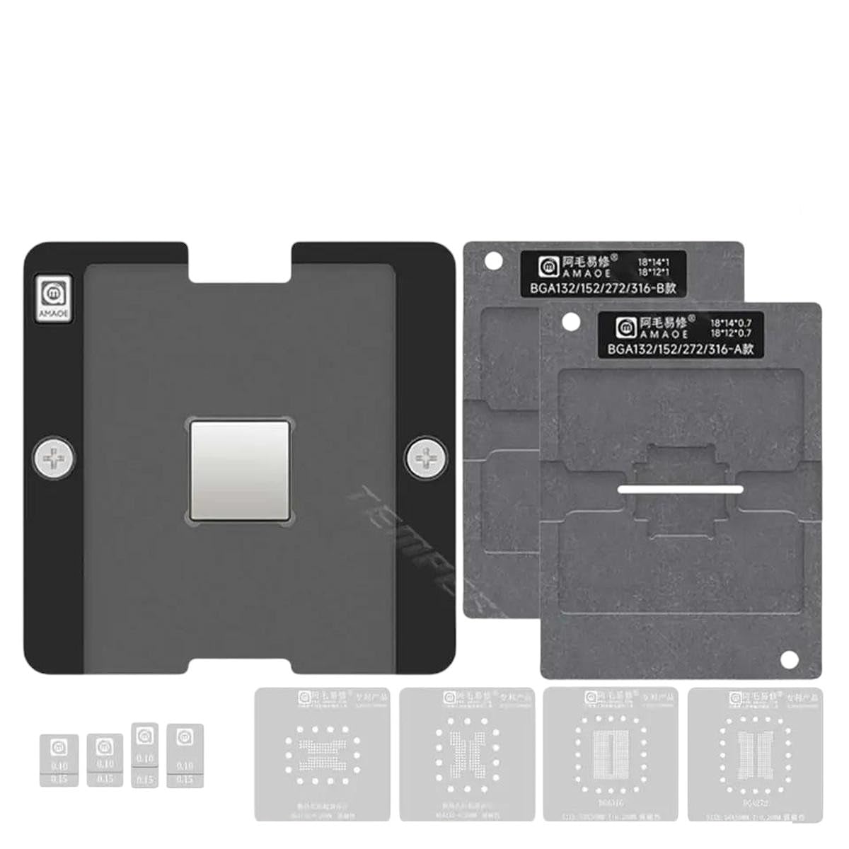 BGA132152316272 Planting Tin Platform Set Compatible with SSD USB Flash Drive C IC BGA Magnetic Reballing Stencil Template Tools