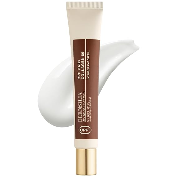 Elensilia CPP Baby Collagen 80 Snail Mucin Intensive Eye Cream 1.01 Fl. Oz - Size and Collagen Peptide Concentration Upgraded, Matrixyl 3000, Haloxyl for Anti Wrinkle Plumping, Firming