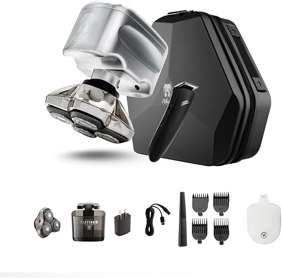 Skull Shaver Pitbull Diamond PRO Head and Face Shaver - Ultimate Men's Grooming Kit - Electric Razor & Shaver for Head, Beard & Body - Cordless, Travel-Friendly, Includes Charging Cable