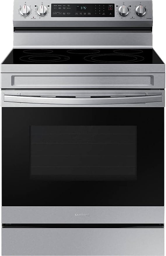 Samsung 6.3 Cu. Ft. Smart Freestanding Electric Range with No Pre-heat Air Fry & Convection, Stainless Steel, NE63A6511SS/AA