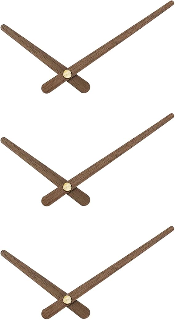 KUMGROT 3pcs Wooden Clock Hands Wood Clock Arms Needles Clock Repair Replacement Accessories Repair Kit A Style