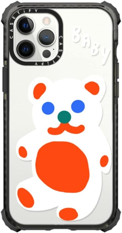 CASETiFY for iPhone 12 Pro Max Case - Ultra Impact | Enhanced Corners | 11.5 ft. 5X Militray Grade Drop Protection | Baby Bear by Katie Benn | Glossy Black