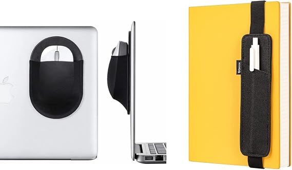 Epessa Universal Mouse Holder for Laptop & Pen Holder for Notebook- Keep Mouse/Pen Always Within Your Reach