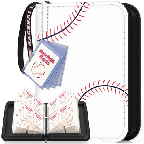 Mlikero Baseball Card Binder 440 Pocket, Trading Card Binder with Card Display Design, Premium Basketball Card Holder with Sports Pattern Wristband Fit for Baseball Cards 2026