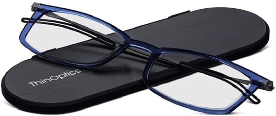 ThinOptics Reading Glasses - Rectangular, Blue - 1.0x