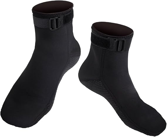 Water Neoprene Booties 3mm Dive Socks Anti-Slip Scuba Surf Fin Booties for Aldut Kids Beach Activity & Water Sports