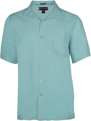 Weekender Mens Hawaiian Bungalow Short Sleeve Button-Front Shirt Turquesa Large