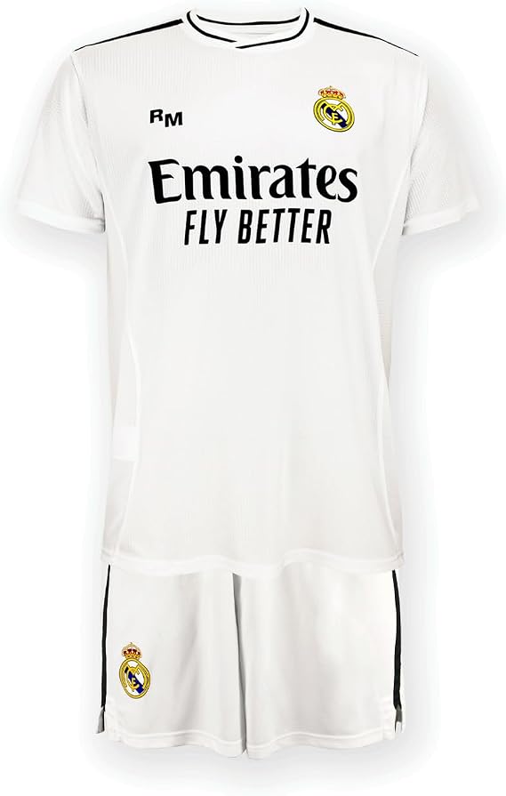 Real Madrid Home Kit Jersey and Shorts, Season 24/25, Replica Jersey with Official License