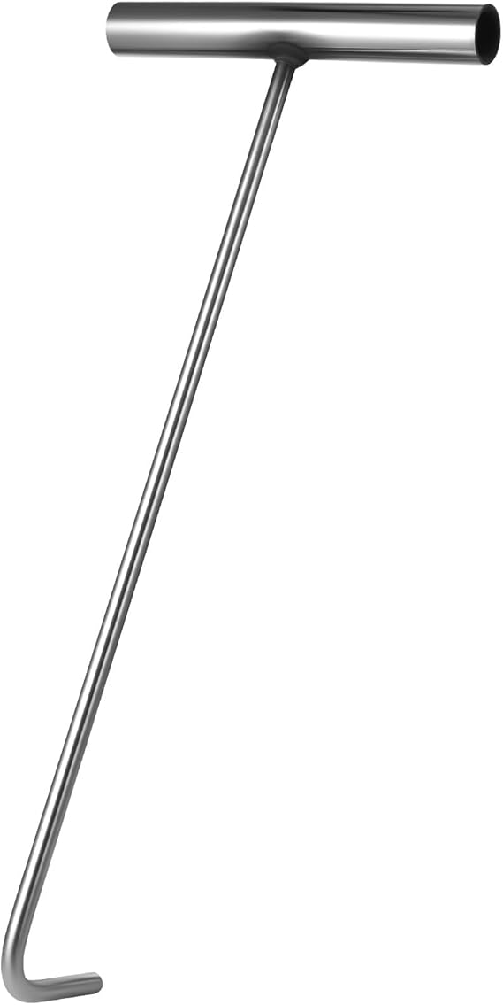 Stainless Steel 38cm Utility T-Handle Hook - Manhole Cover Lift Tool