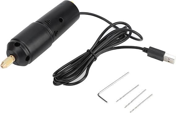 DC 5V Mini Electric Drill, Portable Mini Hand Drill With 3pc Replacement Bits For Crafts, Wooden Board, Plastic Board