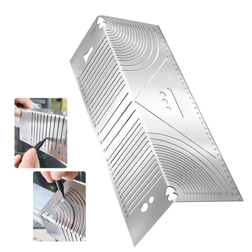 2025 Newest Precision Flex Angle & Arc Marking Tool, Adjustable Linear Arc Dual-Purpose Scriber for Metalworking,Construction,Drawing Ruler,Tube Pipe Bending & Welding ToolLarge 13.6in