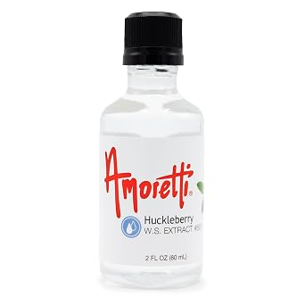 Amoretti - Huckleberry Extract Water Soluble 2 oz - Highly Concentrated & Perfect For Pastry, Savory, Brewing, and more, Preservative Free, Vegan, Kosher Pareve, Keto Friendly