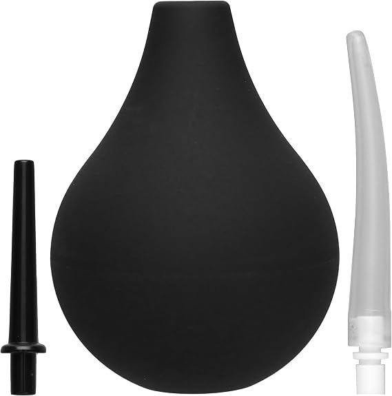 Flents Rectal Syringe, Reusable Bulb Enema Kit with Comfort Tip, Black