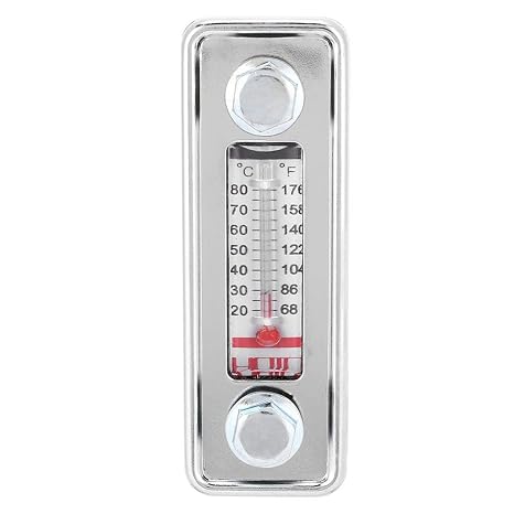 Hydraulic Oil Level Gauge with Thermometer, Max 80 C/176 F, Fluid Level Sight Oil Gauge Screw Mounted(LS-3/4.5")