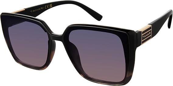 Tahari Ladies Plastic Oversized Flush Frame with Metal Logo Detail at Temple