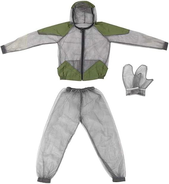 EXCEART Kids Mosquito Suit Outdoor Net Clothing Insect Mesh Protection Clothing Mesh Insects Net Gloves Grey (XL)