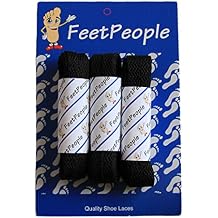 FeetPeople Flat Laces For Boots And Shoes, 3 Pair Pack