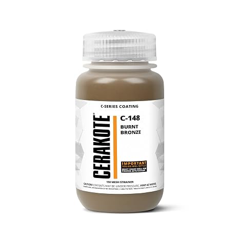 CERAKOTE® (Air Cure C-Series Coating- Our Ceramic Technology Combines Performance with Color on All- Metals, Polymers, More (Burnt Bronze C-148, 4oz Tester)