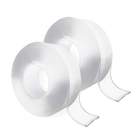 Ykimok 2 Rolls Nano Tape, 9.84ft Each Double Sided Acrylic Tape, Transparent and Ultra Sticky for Versatile Home & Office Use