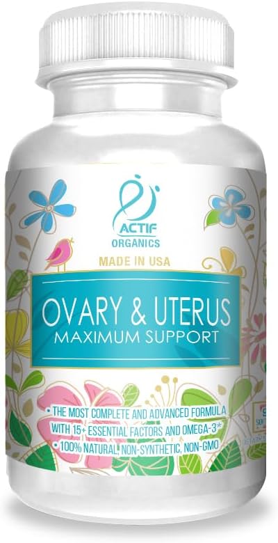 ACTIF Ovary and Uterus Maximum Support with 15 Advanced Factors and Omega-3 Non GMO, Made in USA, 90 Count