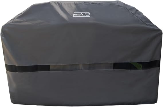 Nexgrill 75" Gas Grill Cover, Water-Resistant Heavy Duty Polyester PVC Blend, Adjustable Straps, Vented Mesh Panels, Designed for Standard 5-Burner BBQ Grills, 76" W x 26" D x 48" H - 700-0709N