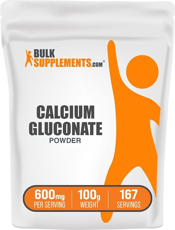 Calcium Gluconate Powder - Calcium Supplement, Easily Absorbed - Unflavored & Gluten Free, 600mg per Serving, 100g (3.5 oz) (Pack of 1)