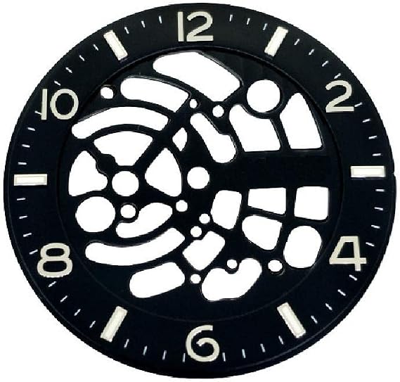 36.5 Watch Dial with Green Luminous for NH70 Movement Watch DIY Part Replacement Accessories Watch (Color : Black)