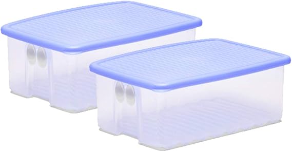 Tupperware Plastic Fruits And Vegetables Storer - 1.6 Litre, 2 Pieces, Blue