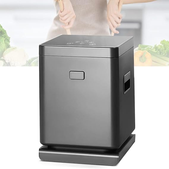 Automatic Food Cycler, Electric Kitchen Waste Composter, 550W Compost Bin Kitchen, 3L Capacity Smart Composter with Indoor/Outdoor Base, Compost Machine for Countertops, Counter Top