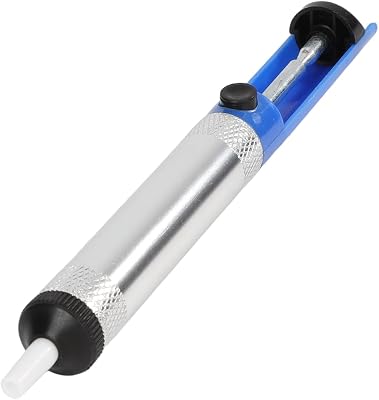 Solder Sucker Desoldering Pump Soldering Iron Auxiliary Tool Manual Desoldering Suction Pump Vacuum Pump Solder Removal Tool Blue