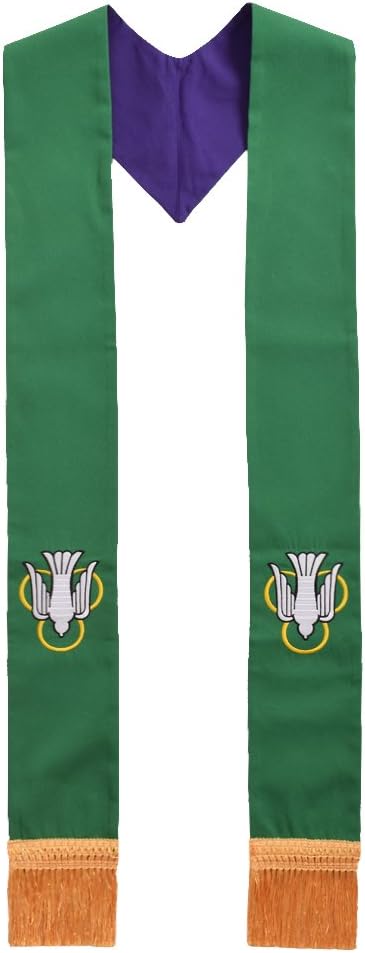BLESSUME Clergy Reversible Stole with Embroidery