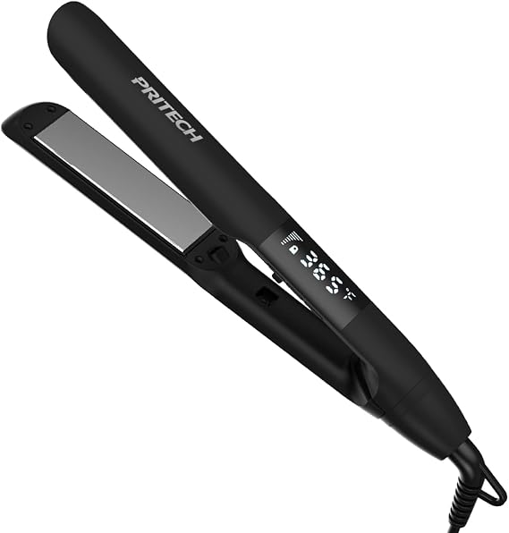 PRITECH Flat Iron Hair Straightener and Curler 2 in 1 for All Hairstyles