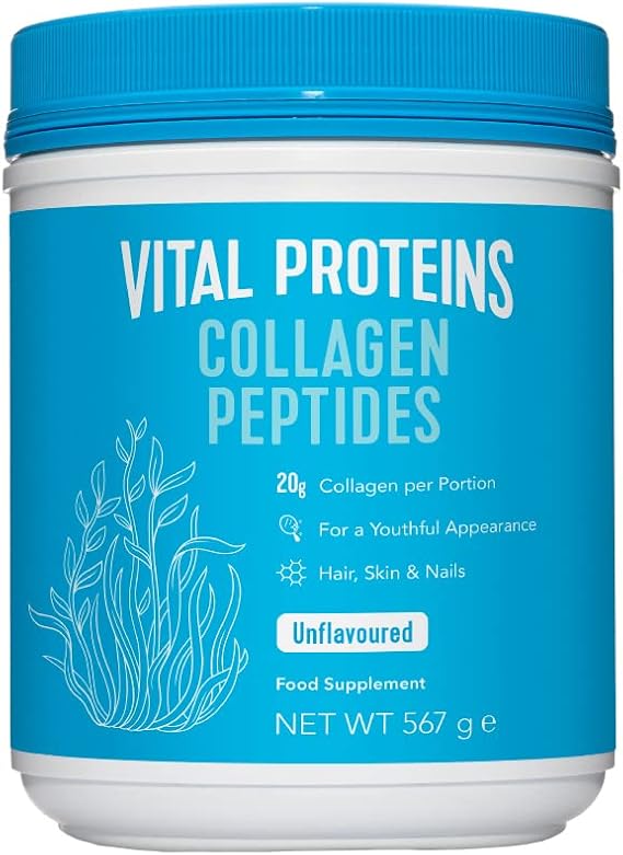 Vital Proteins Collagen Peptides Powder Supplement (Type I, III) - Hydrolyzed Collagen - Non-GMO - 20g per Serving - Unflavored 567g Canister, 1-Pack