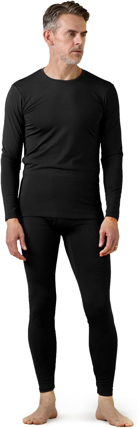LAPASA Men's Thermal Underwear Set Soft Fleece Lined Long Johns Light/Mid/Heavy Weight Base Layer Top & Bottom M11/M24/M57