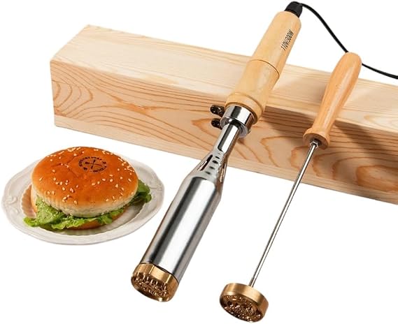 Stamp for Burger - Custom Electric Food Branding Iron, Brass Logo Stamps, Personalized Steak Branding, Food Irons for Hamburger Bread BBQ Meat Coconut