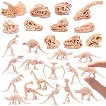 70 PCS 3.7 Inch Dinosaur Bone for Sandbox, White Dinosaur Fossil Skeleton Plastic Skull Dino Dig for Puzzle Game Sensory Bin Birthday Party Dino Scavenger Hunt Easter Classroom Prize Cupcake