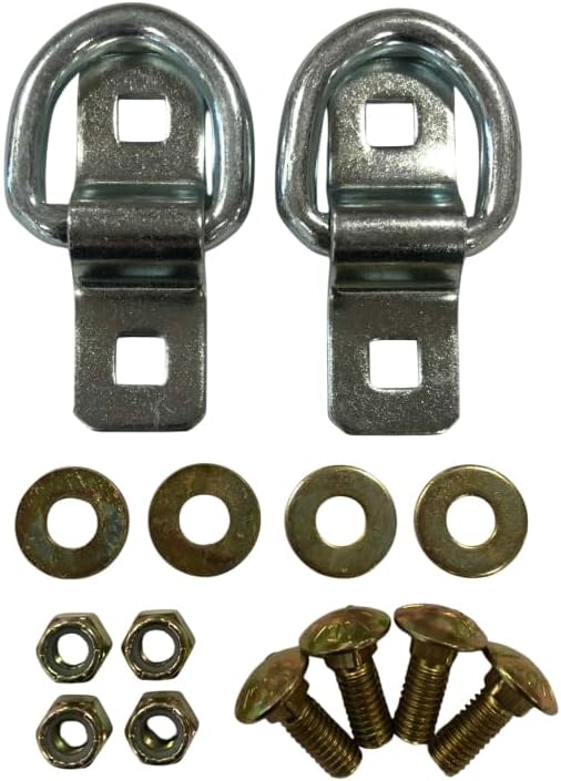 Triton 16838 AUT Series Trailer D-Ring Tie Down Kit - Fits 3/8" Carriage Bolt Channels